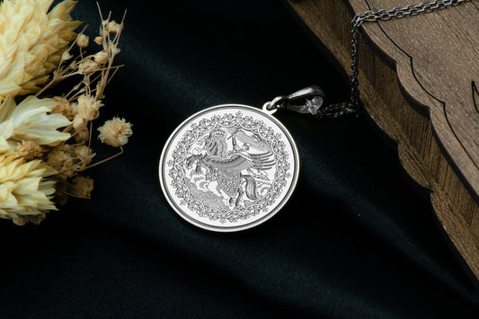 Knight Charm Necklace: Slavic Bogatyr Pendant