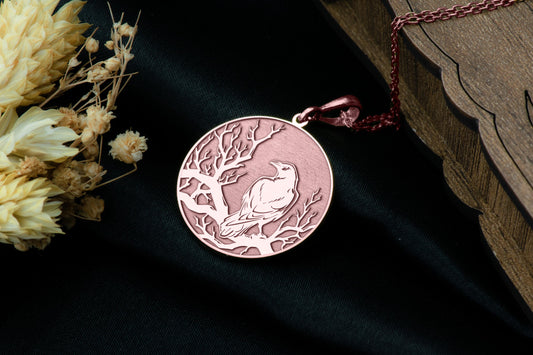 Raven Necklace: Sterling Silver Gothic Crow Pendant