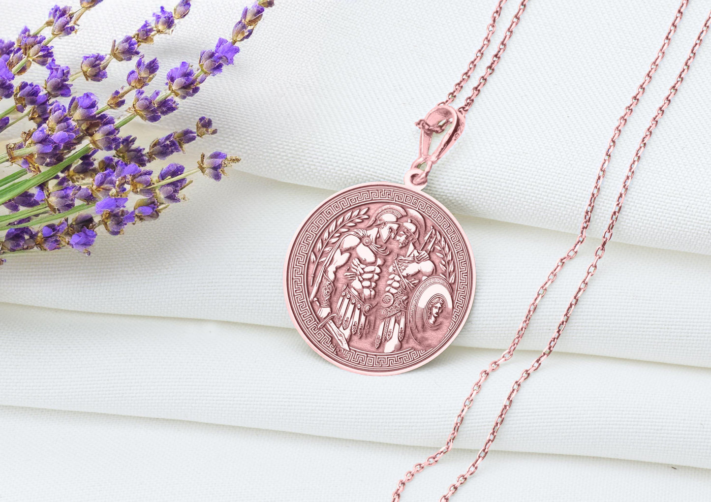 Patroclus and Achilles Pendant Necklace