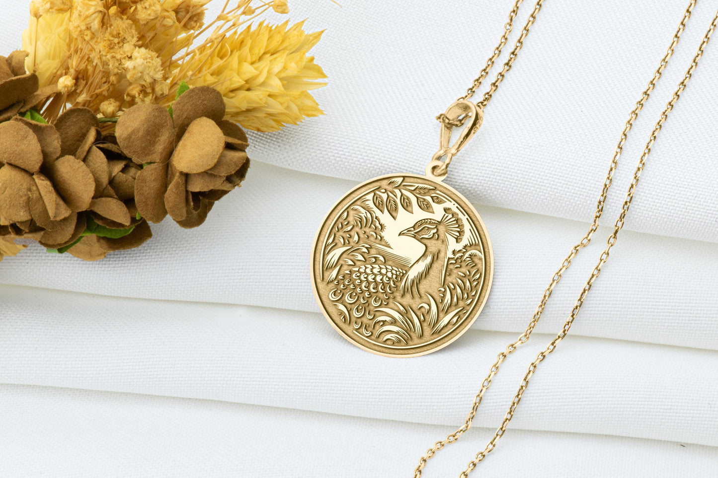 Peacock Pendant: Iridescent Bird, Sacred Beauty Charm