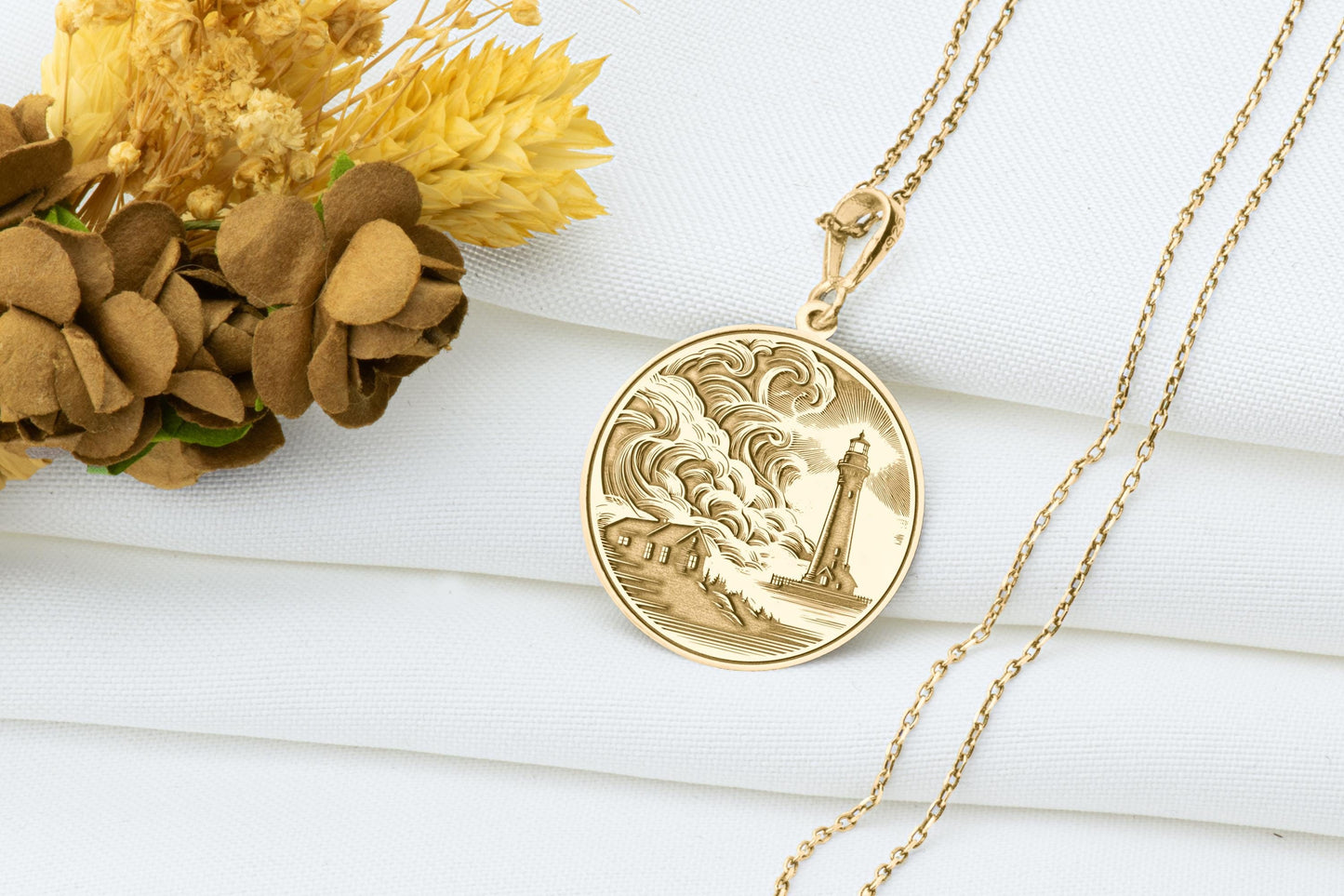 Lighthouse Pendant: Beacon Necklace, Guiding Light Charm