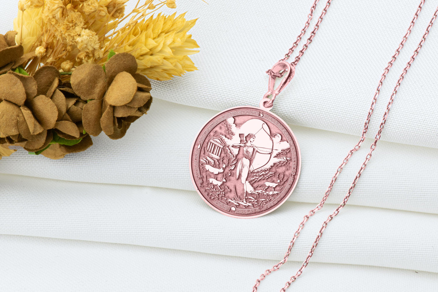 Artemis Pendant: Greek Goddess of Hunt Necklace, Lunar Amulet, Wild Feminine Charm
