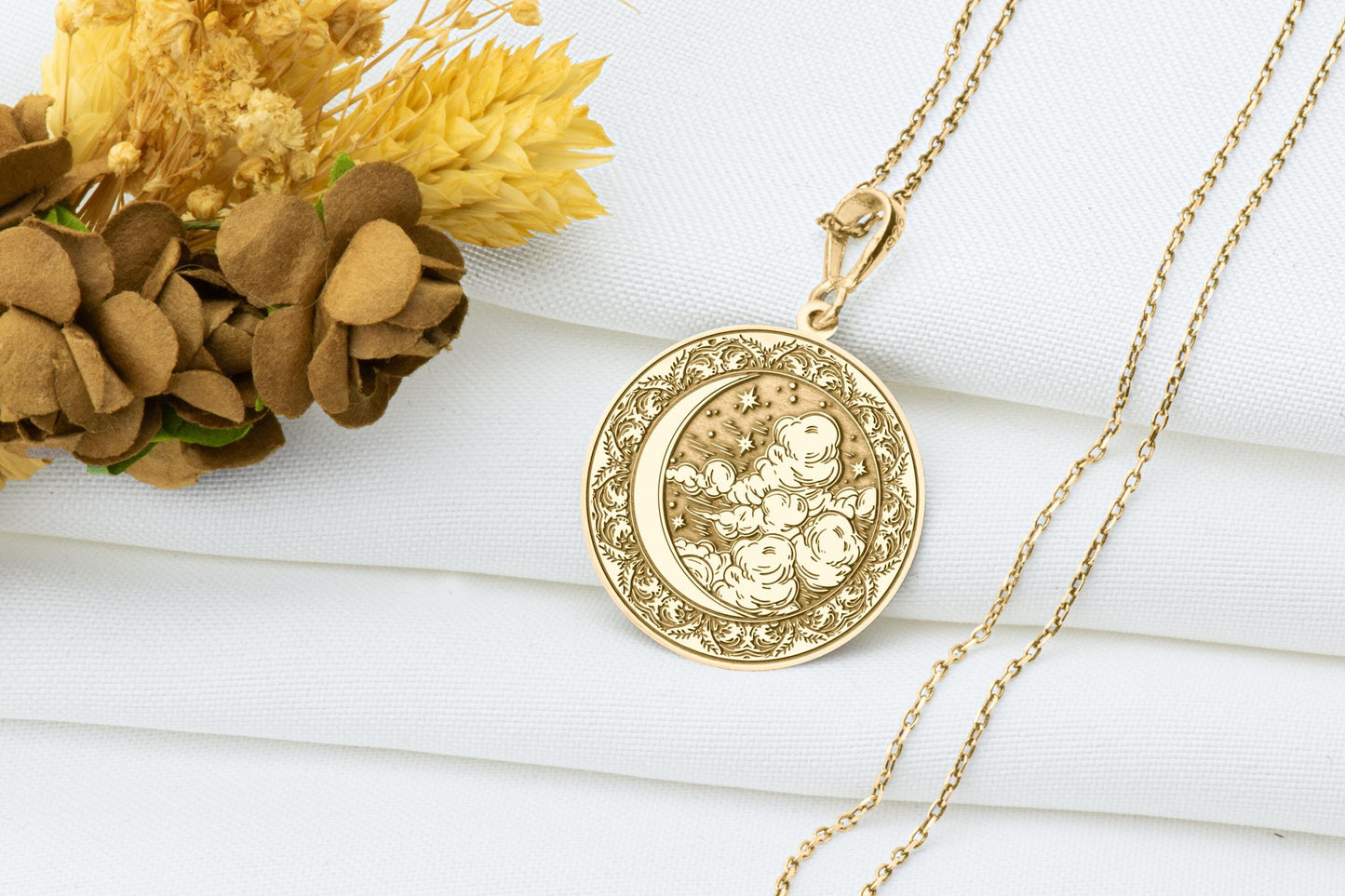 Crescent Moon Pendant: Sacred Lunar Necklace, Night Sky Charm, Ancient Moon Talisman