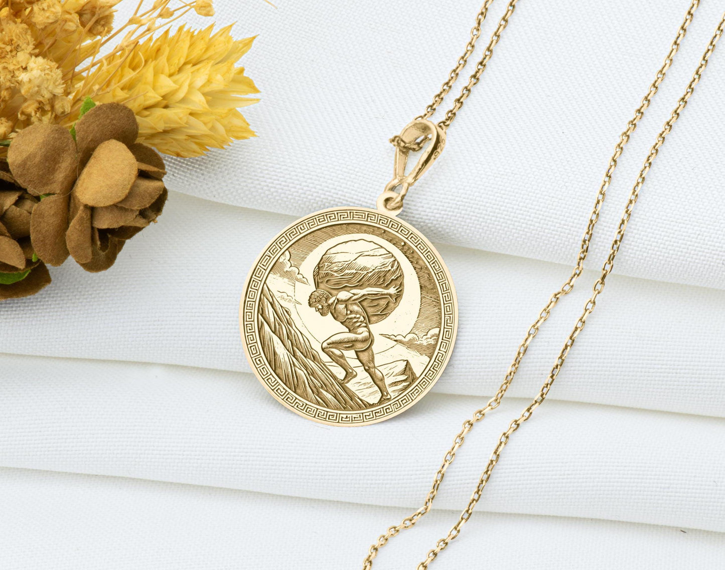 Sisyphus Pendant: Myth of Endurance Necklace, Perseverance Charm