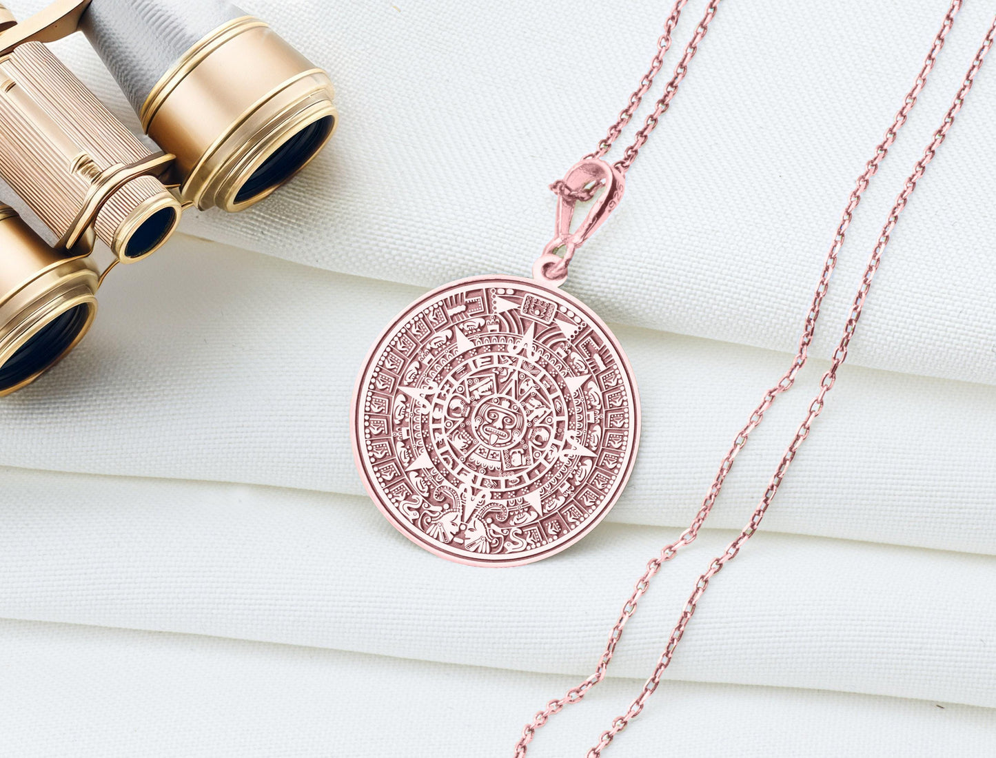 Aztec Sun Stone Pendant: Tonatiuh Necklace