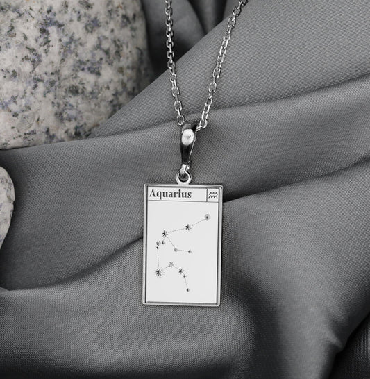 Aquarius Constellation Necklace: Zodiac Pendant