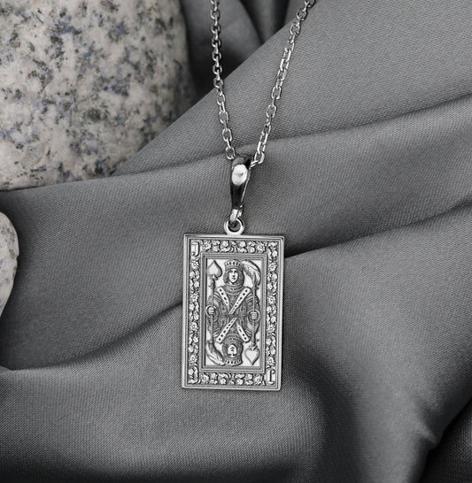 Jack of Spades Necklace: Sterling Silver Shadow Strategist Amulet