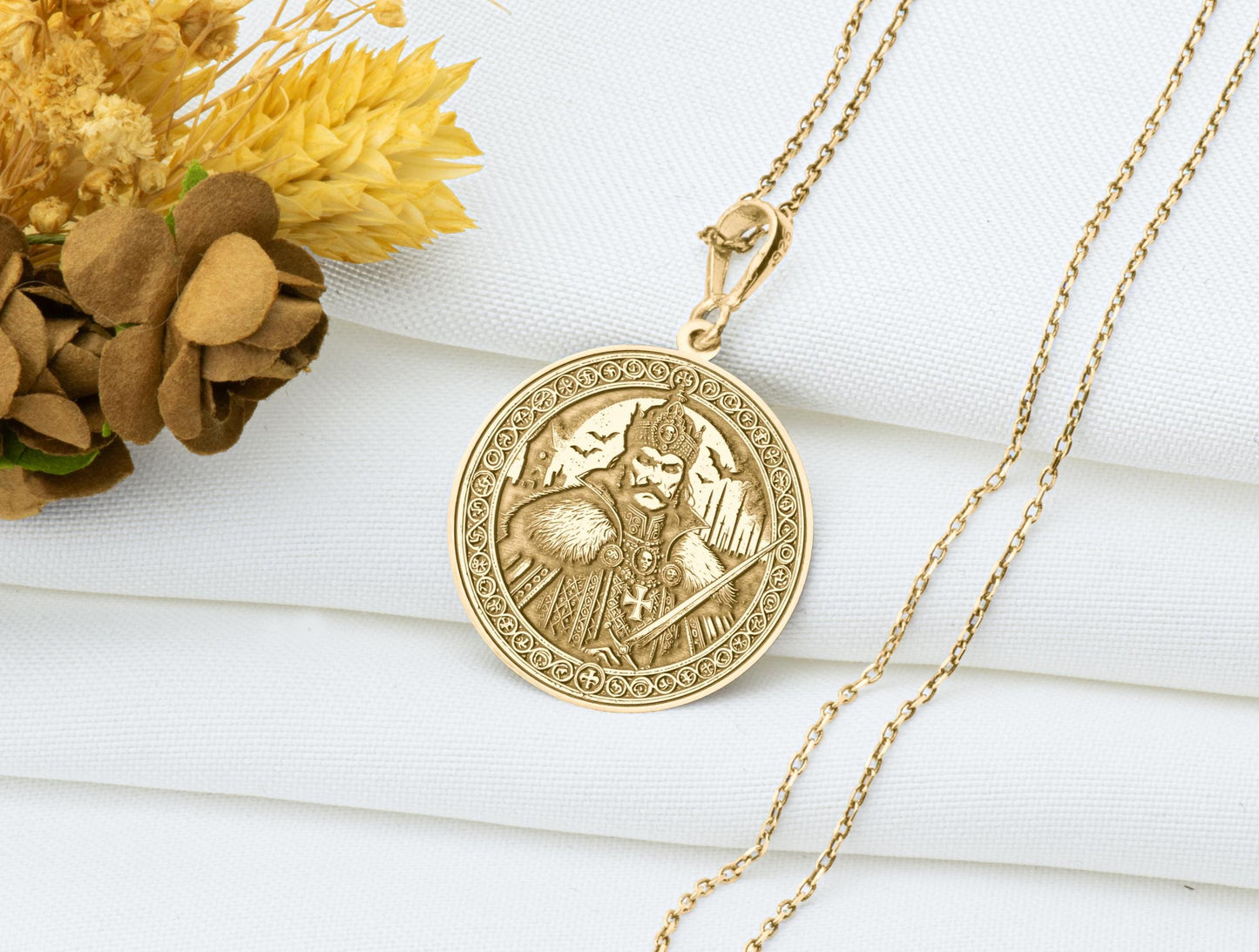 Vlad the Impaler Sterling Silver Pendant: Gothic Dracula Necklace