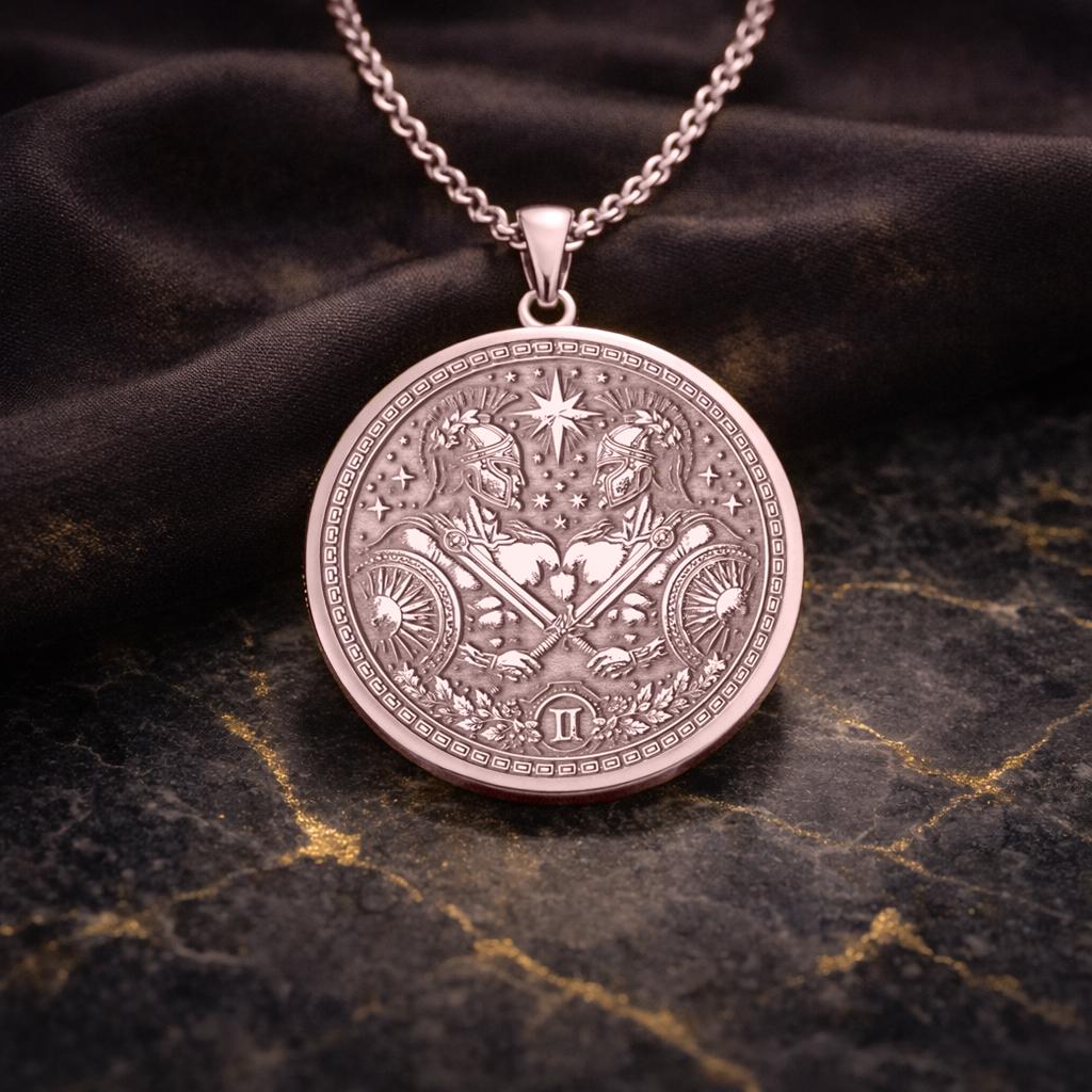 Gemini Zodiac Pendant: Inspired by Castor and Pollux Necklace