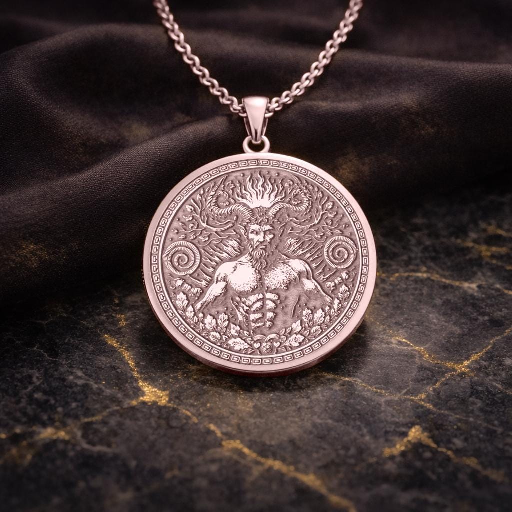 Aries Zodiac Pendant: Inspired by the Golden Fleece and Myth of Pan Necklace