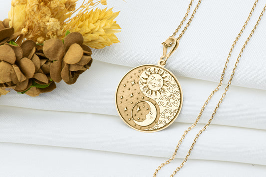 Yin Yang Pendant: Sun & Moon Necklace