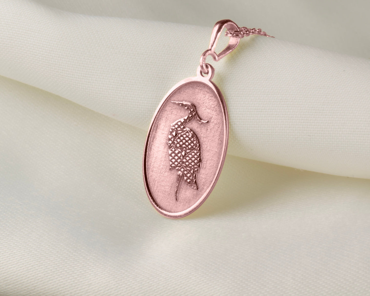 Heron Pendant: Mindful Energy Charm, Spirit Bird Necklace
