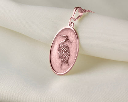 Heron Pendant: Mindful Energy Charm, Spirit Bird Necklace