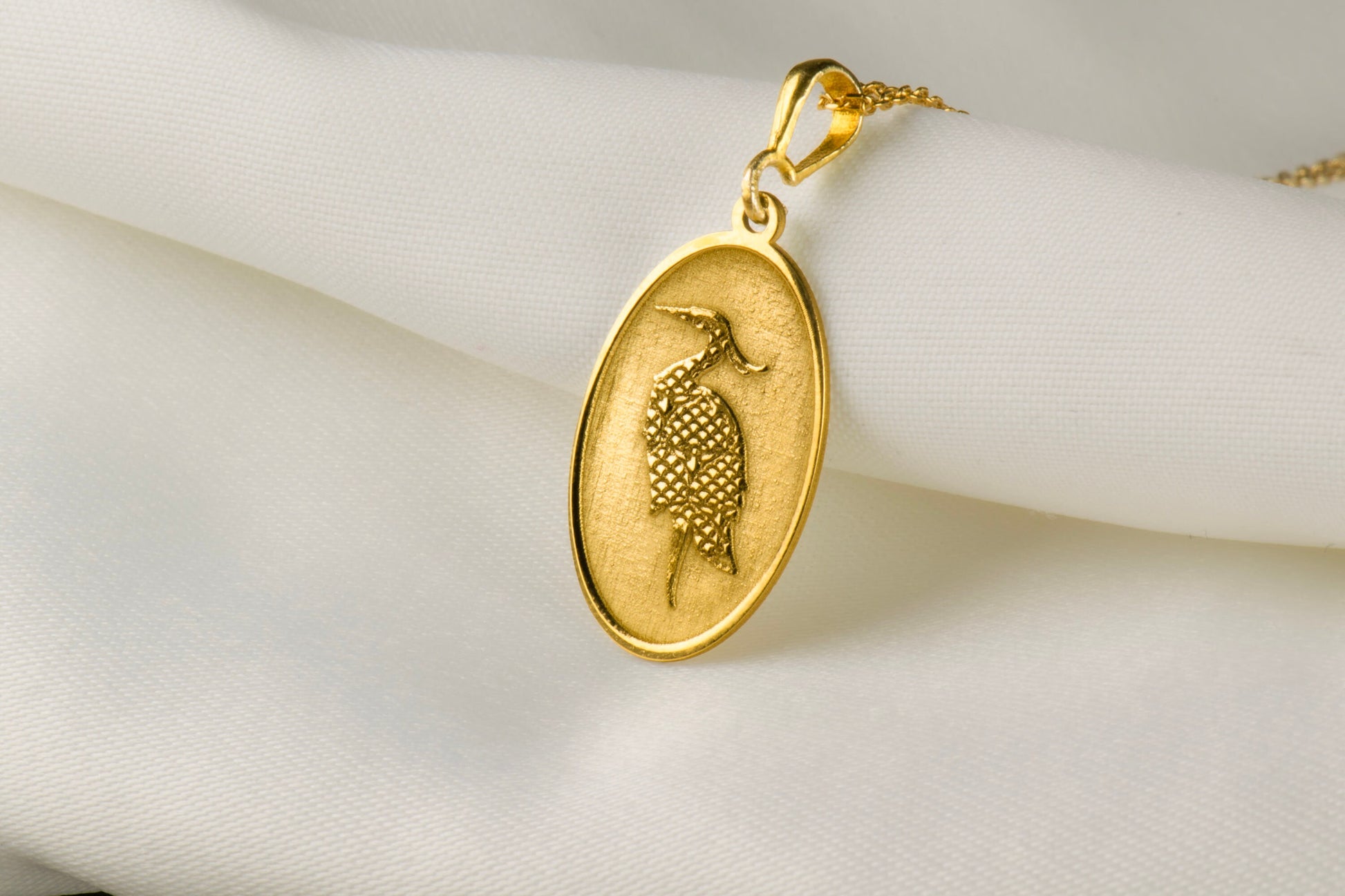 Heron Pendant: Mindful Energy Charm, Spirit Bird Necklace