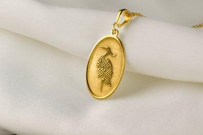 Heron Pendant: Mindful Energy Charm, Spirit Bird Necklace