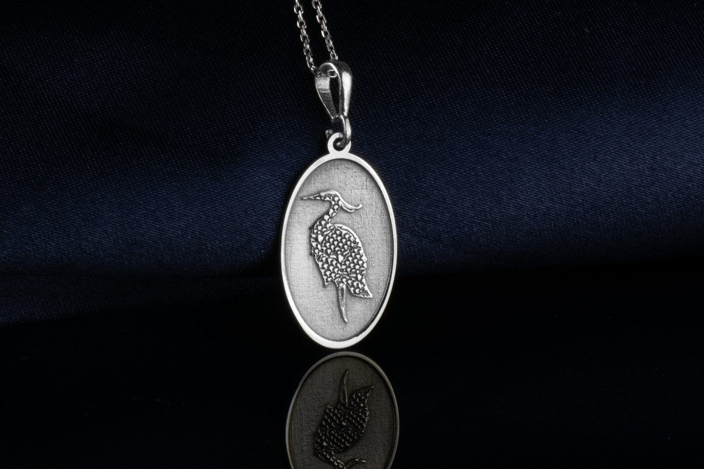 Heron Pendant: Mindful Energy Charm, Spirit Bird Necklace