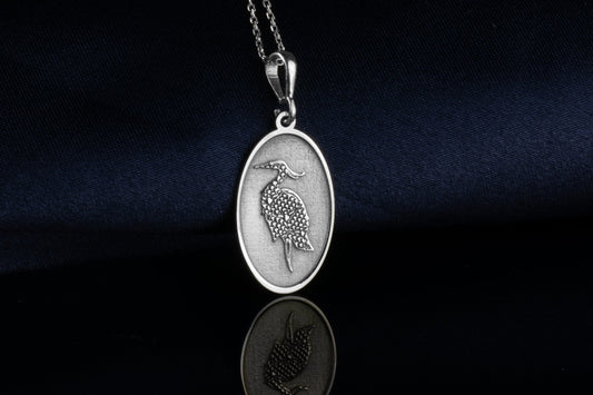Heron Pendant: Mindful Energy Charm, Spirit Bird Necklace