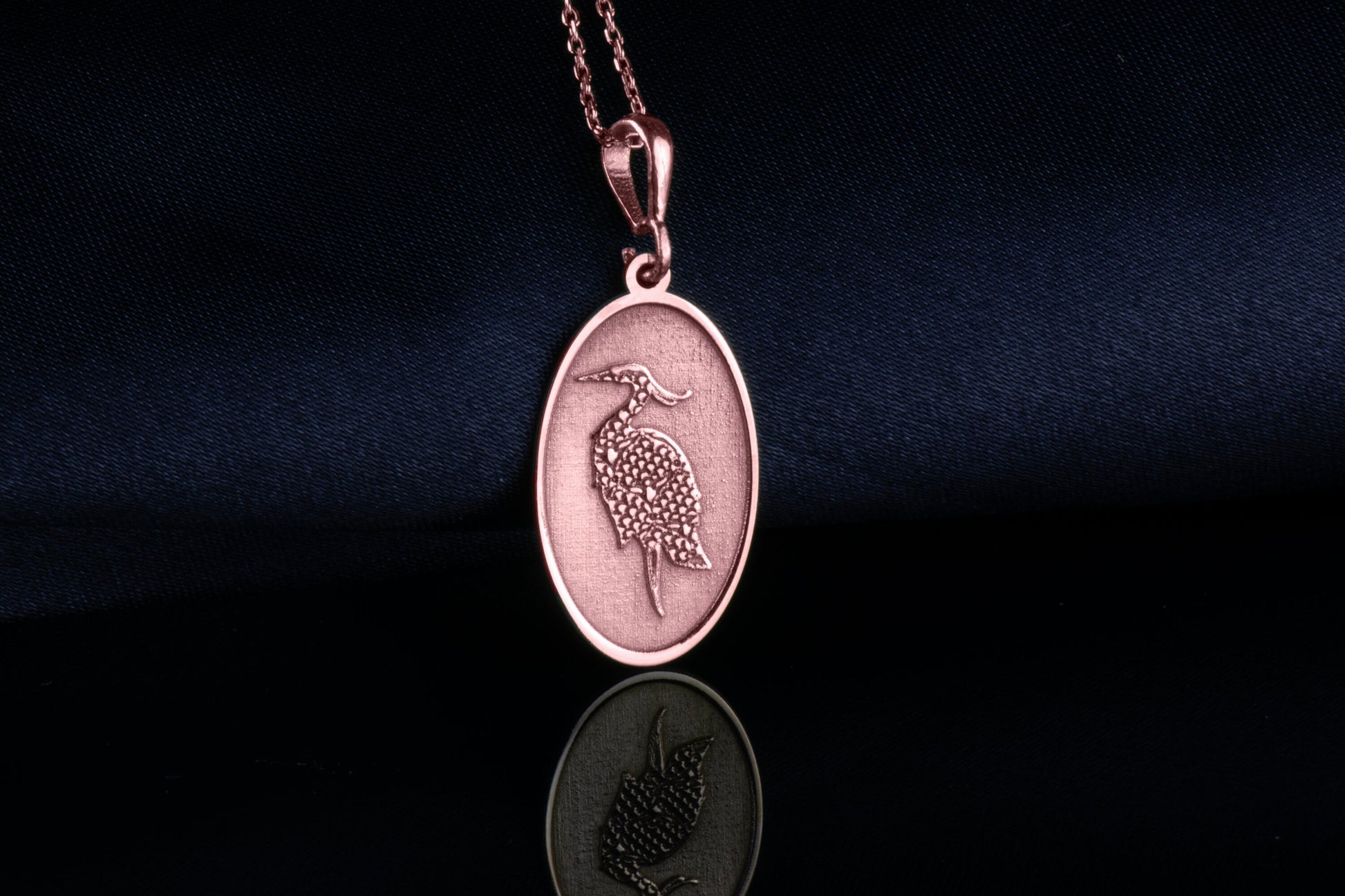 Heron Pendant: Mindful Energy Charm, Spirit Bird Necklace