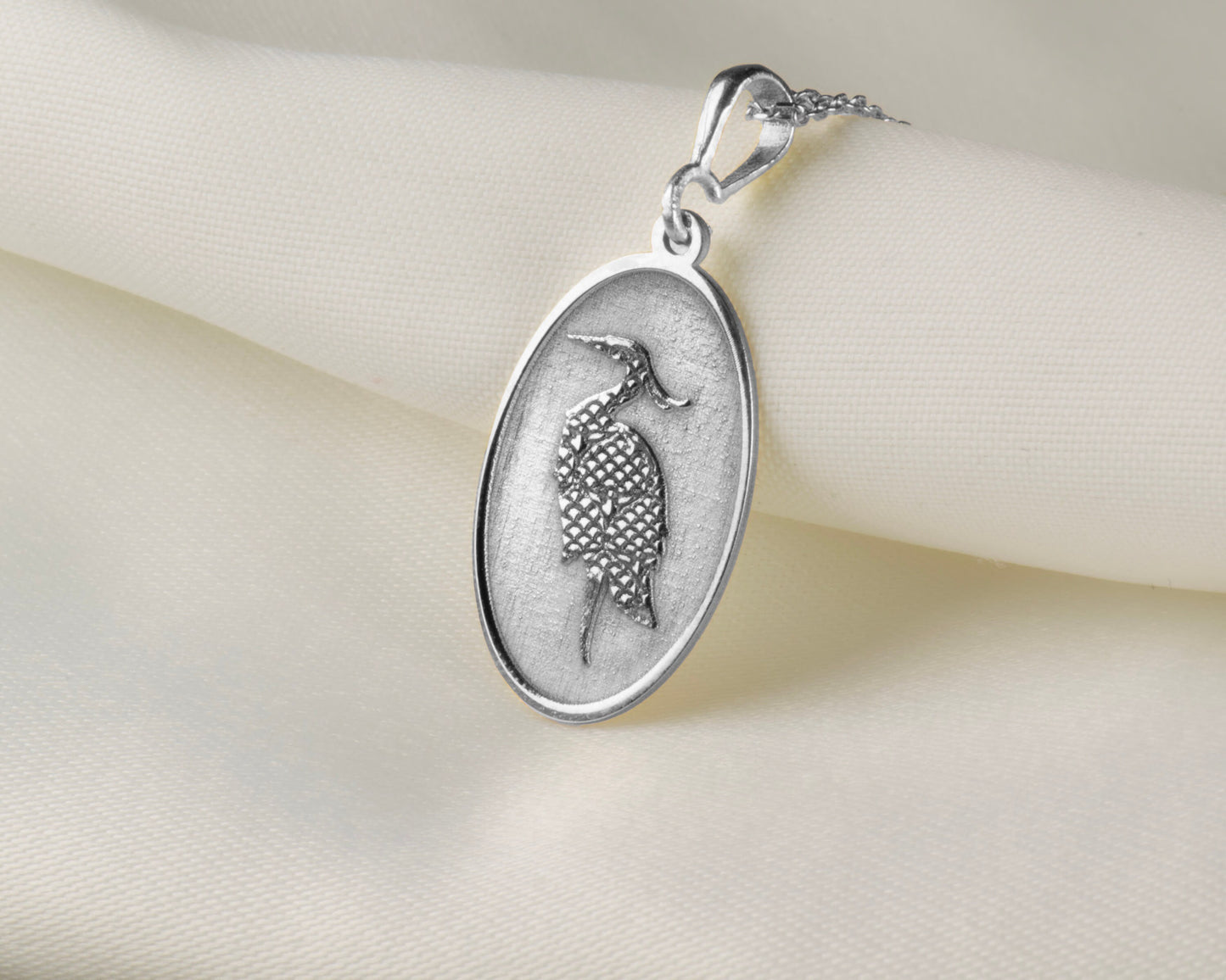 Heron Pendant: Mindful Energy Charm, Spirit Bird Necklace