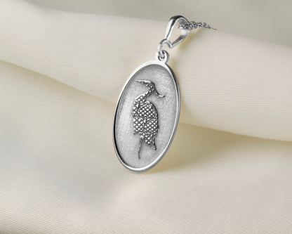 Heron Pendant: Mindful Energy Charm, Spirit Bird Necklace
