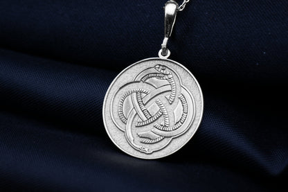 Ouroboros Snake Pendant: Alchemy Amulet, Eternal Unity and Rebirth