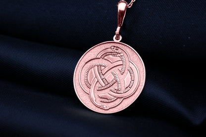 Ouroboros Snake Pendant: Alchemy Amulet, Eternal Unity and Rebirth
