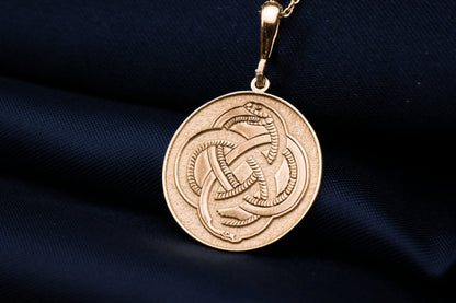 Ouroboros Snake Pendant: Alchemy Amulet, Eternal Unity and Rebirth