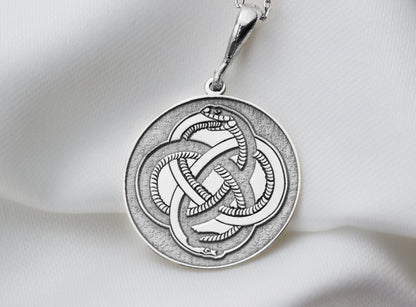 Ouroboros Snake Pendant: Alchemy Amulet, Eternal Unity and Rebirth