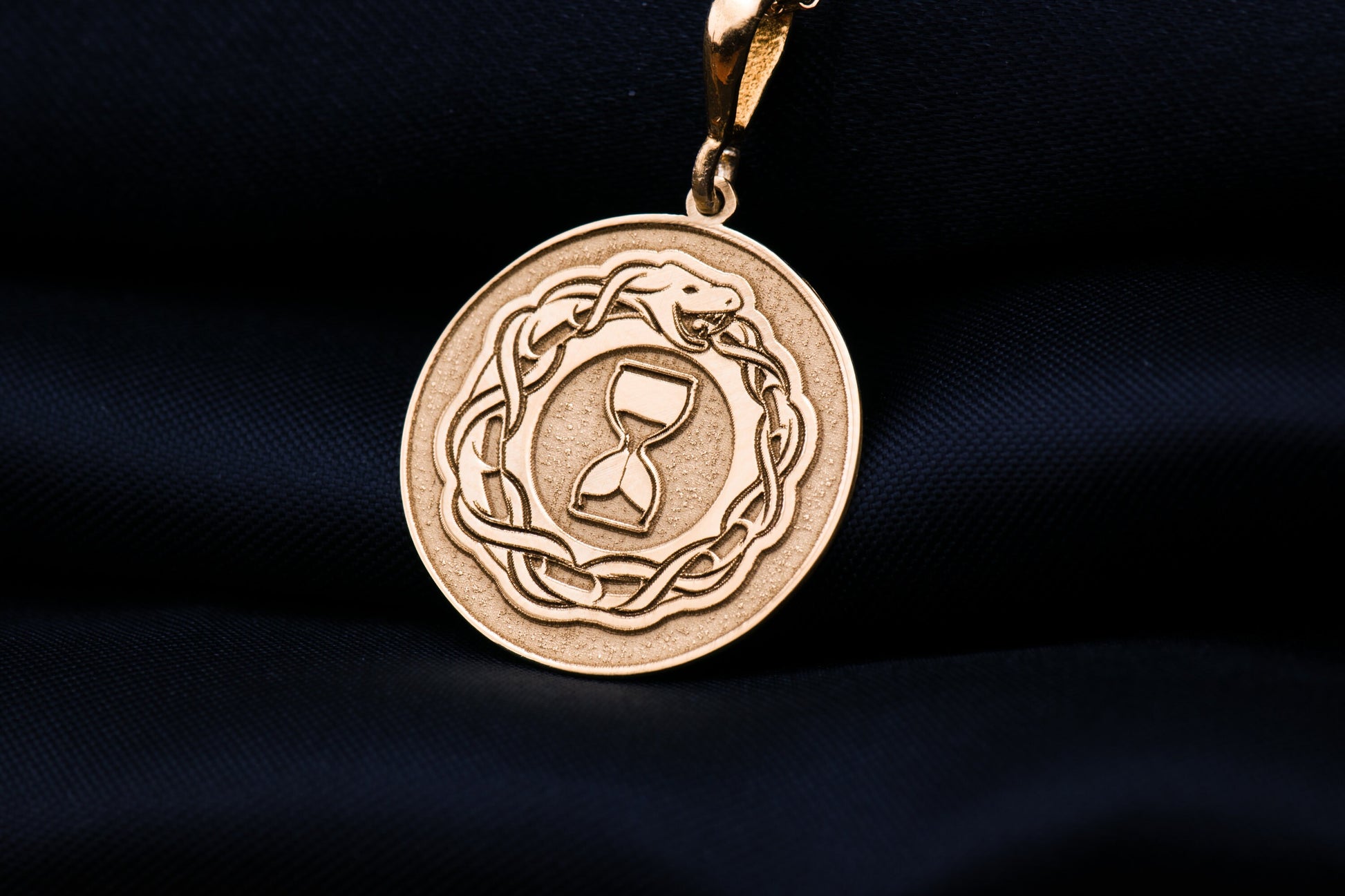 Ouroboros Hourglass Pendant: Sterling Silver Alchemy Snake Necklace