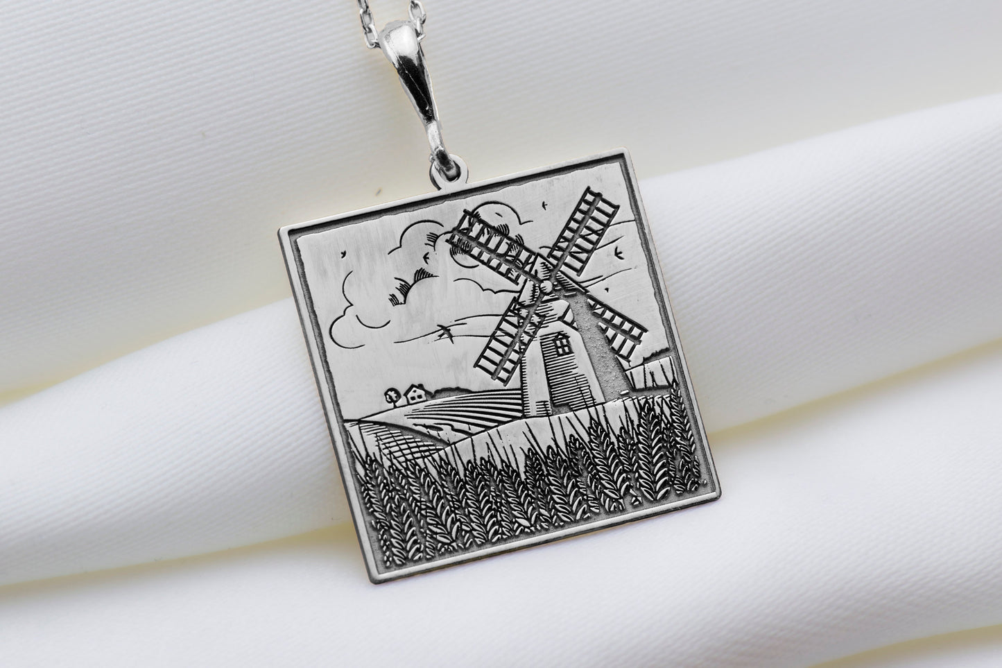 Windmill Necklace: Rustic Farm Pendant, Farmhouse Charm
