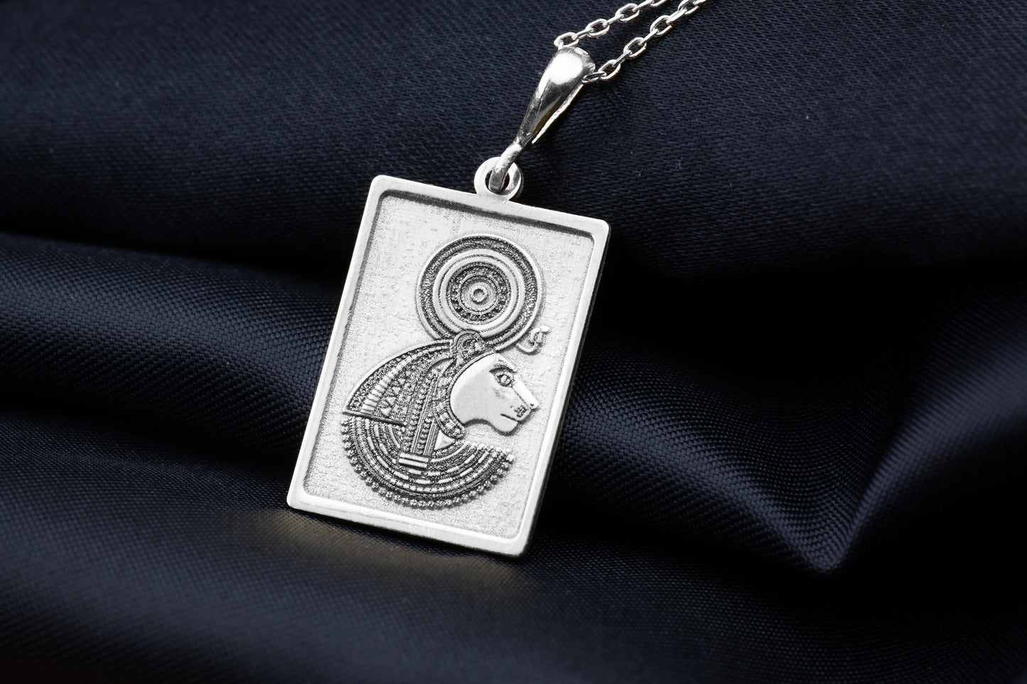 Bastet Pendant : Lioness Goddess Necklace, Egyptian Warrior Queen Amulet