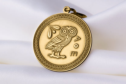 Athena Owl Pendant: Knowledge and Vision Charm, Ancient Protector Necklace