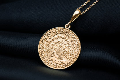 Peacock Pendant: Sacred Amulet Necklace, Renewal & Pride Charm