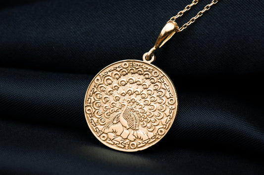 Peacock Pendant: Sacred Amulet Necklace, Renewal & Pride Charm