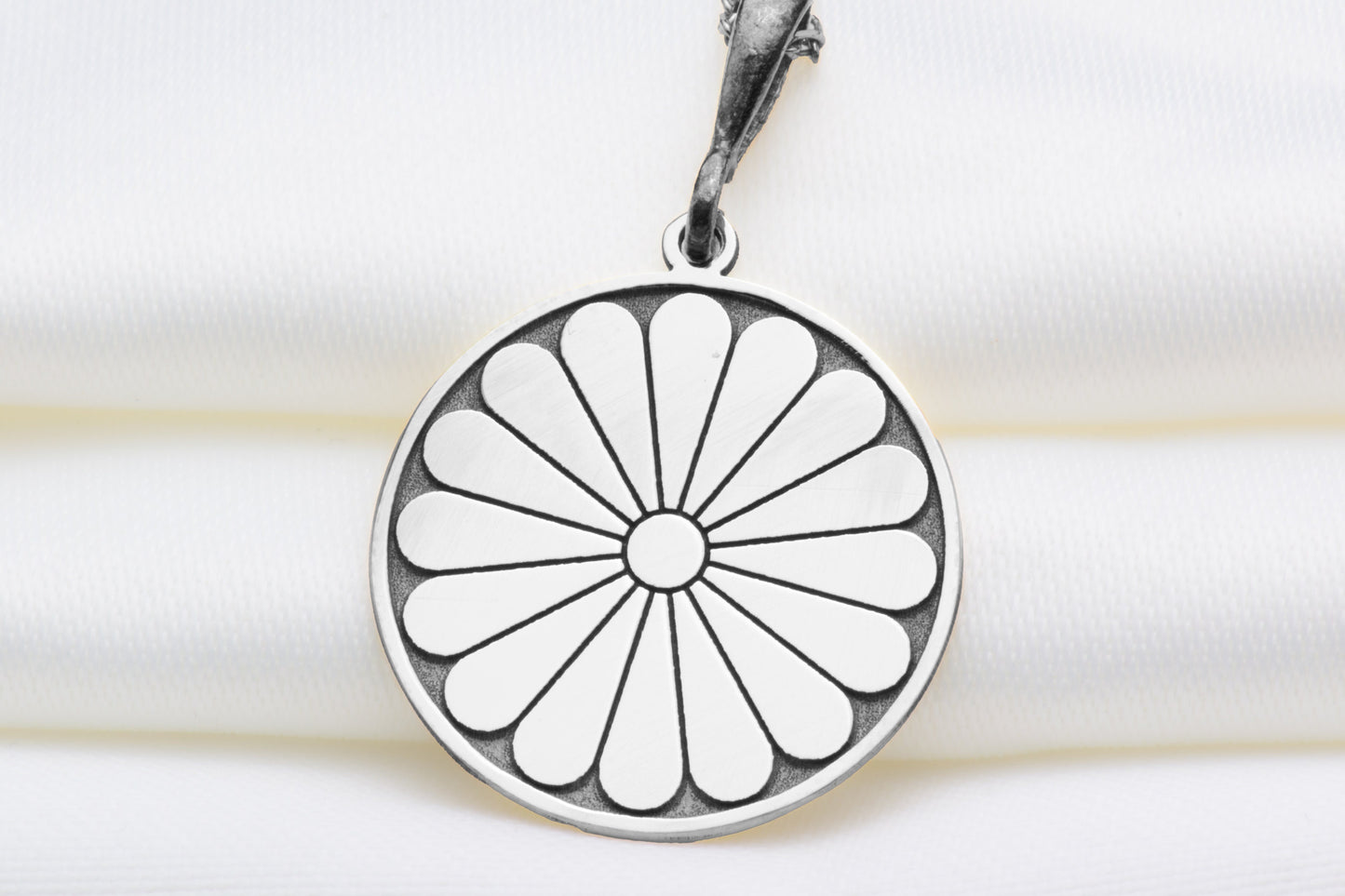 Gold Sun Pendant Necklace: Sterling Silver Daisy Jewelry