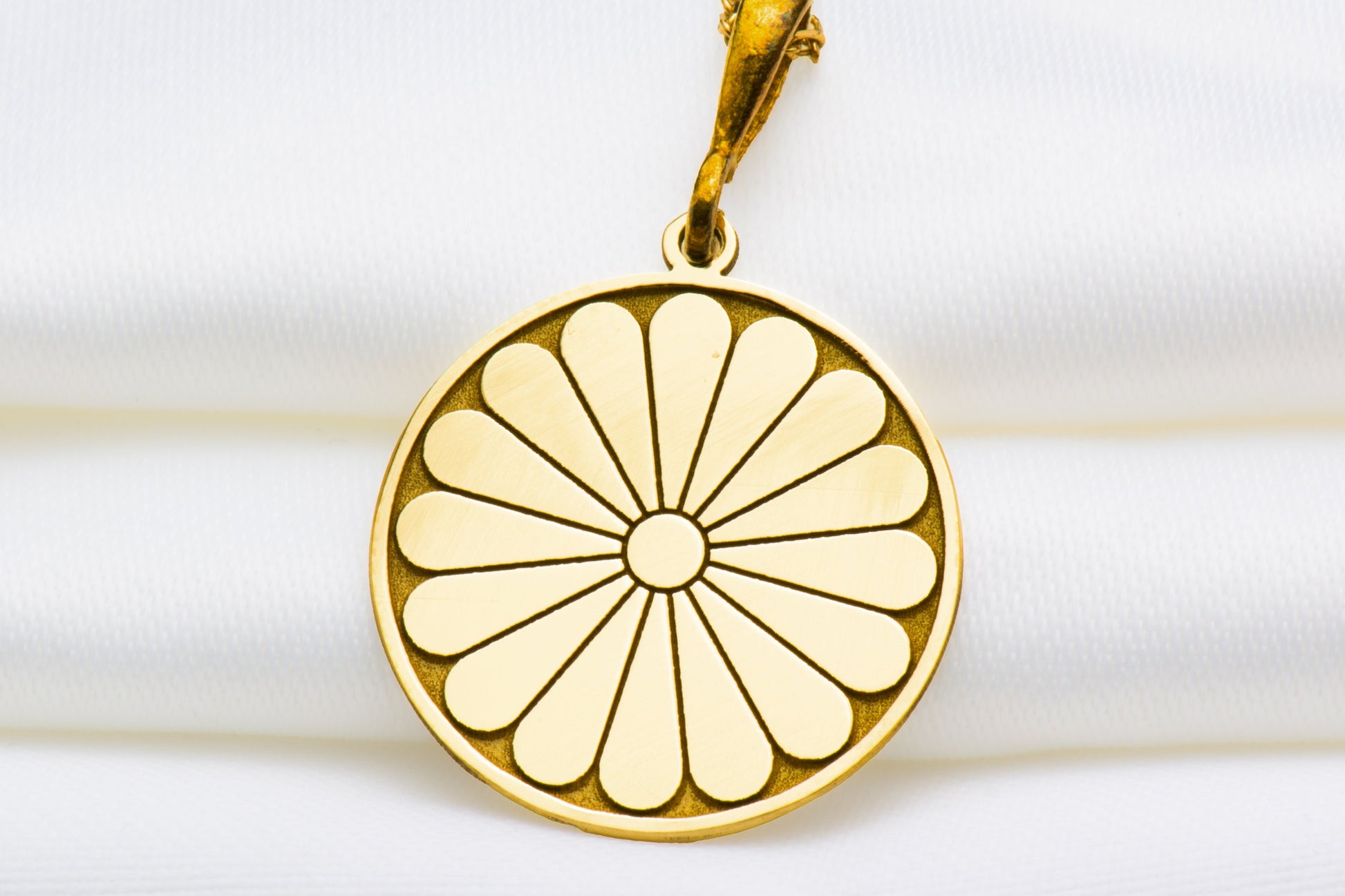 Gold Sun Pendant Necklace: Sterling Silver Daisy Jewelry