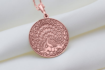 Peacock Pendant: Sacred Amulet Necklace, Renewal & Pride Charm