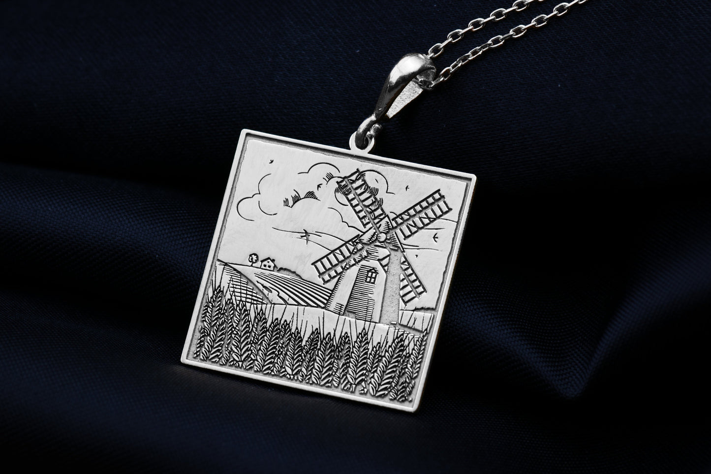 Windmill Necklace: Rustic Farm Pendant, Farmhouse Charm
