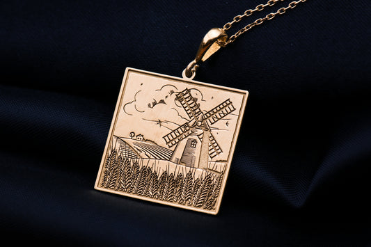 Windmill Necklace: Rustic Farm Pendant, Farmhouse Charm