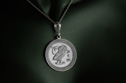 Athena Owl Pendant: Knowledge and Vision Charm, Ancient Protector Necklace