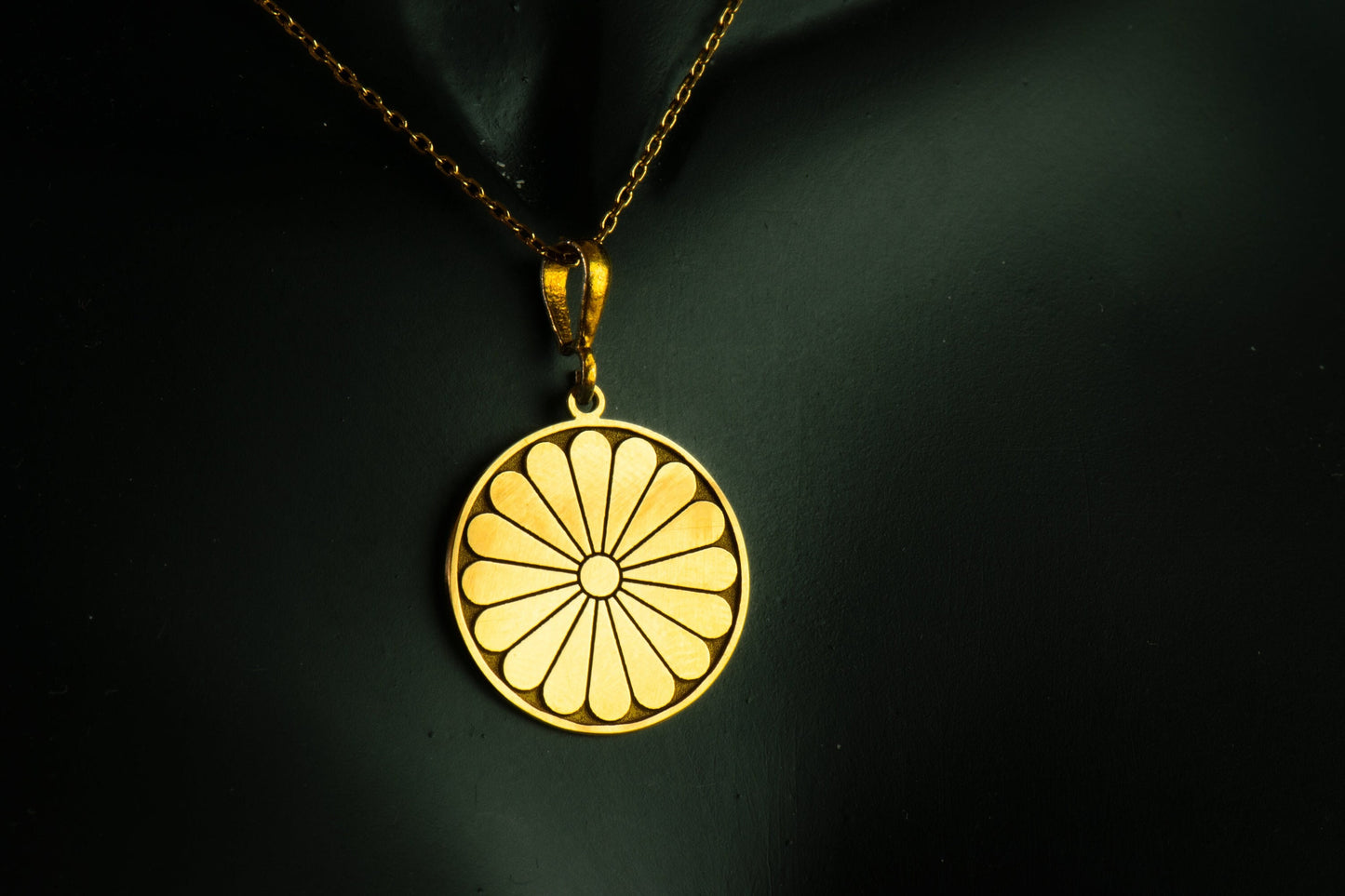 Gold Sun Pendant Necklace: Sterling Silver Daisy Jewelry