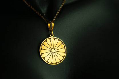 Gold Sun Pendant Necklace: Sterling Silver Daisy Jewelry