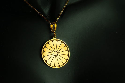 Gold Sun Pendant Necklace: Sterling Silver Daisy Jewelry