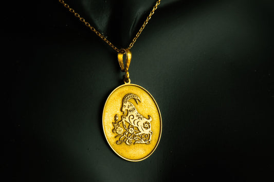 Goat Pendant Necklace: Sterling Silver Forest Spirit Amulet