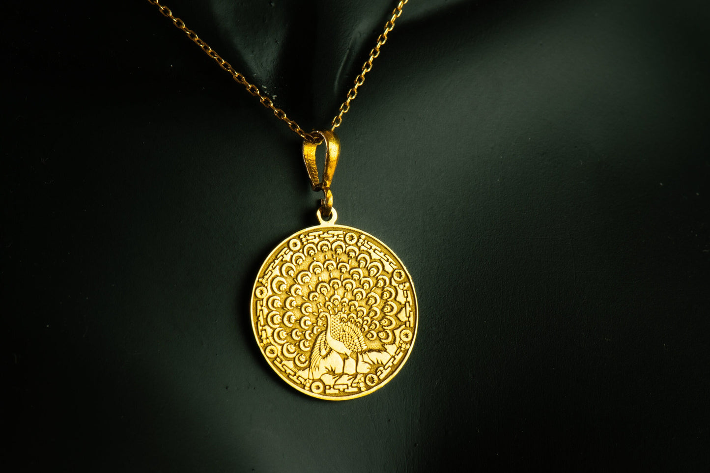 Peacock Pendant: Sacred Amulet Necklace, Renewal & Pride Charm