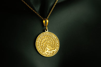 Peacock Pendant: Sacred Amulet Necklace, Renewal & Pride Charm