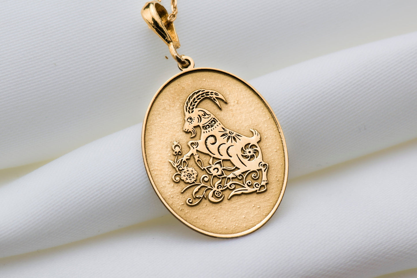 Goat Pendant Necklace: Sterling Silver Forest Spirit Amulet
