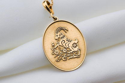 Goat Pendant Necklace: Sterling Silver Forest Spirit Amulet