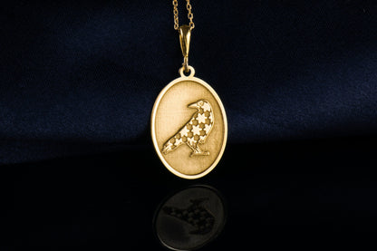Raven Pendant: Mystic Bird of Wisdom Necklace