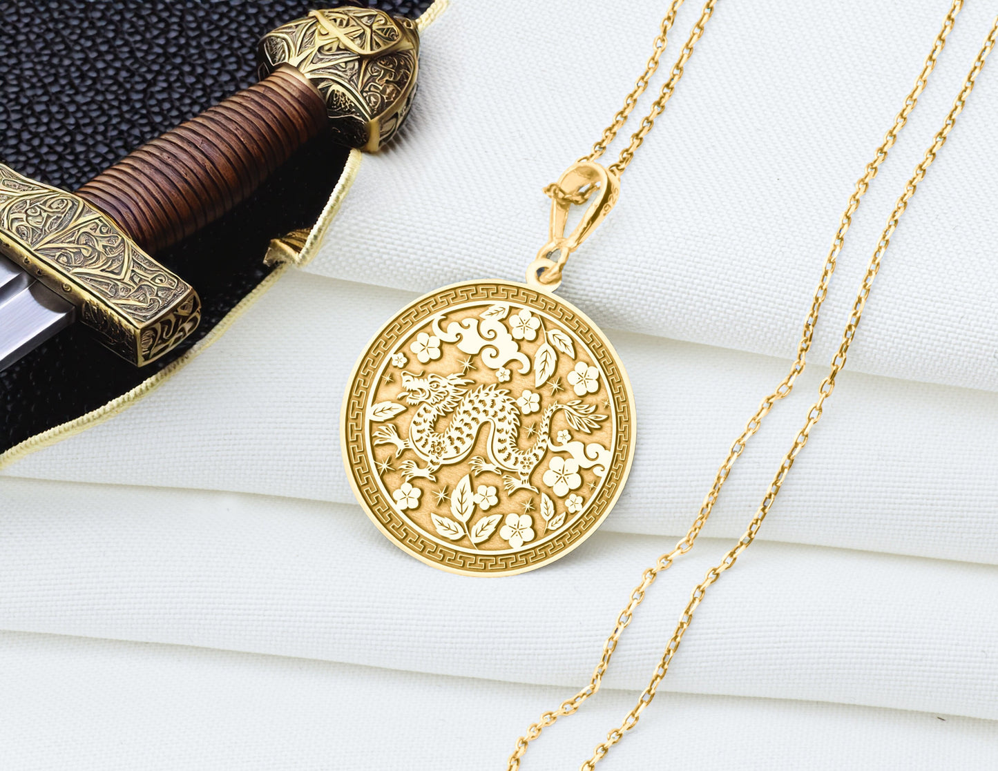Year of the Dragon Pendant: Chinese Zodiac Necklace